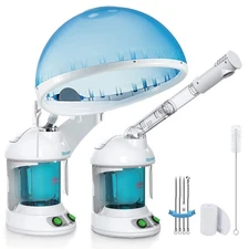 Hair Steamer, 2 in 1 Hair and Face Steamer for Natural Hair with UV Ozone, Fa...