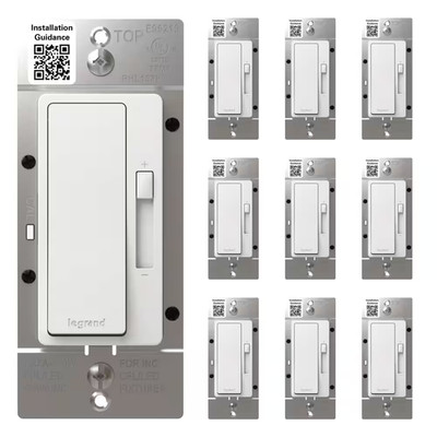 Radiant 150W Rocker Dimmer for Led/Cfl/Halogen/Incandescent Bulbs, 3-Way/1-Pole,