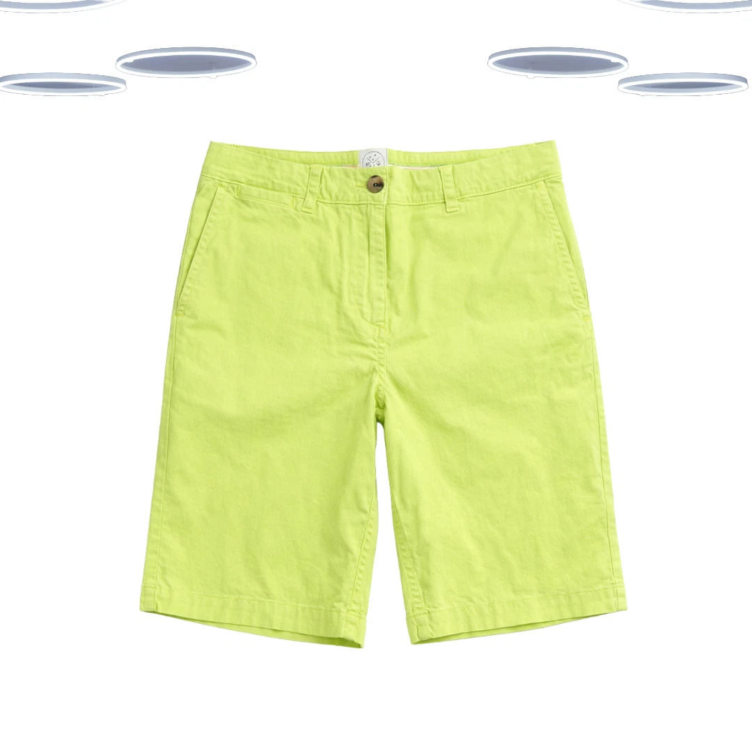 Ex White Stuff Women’s Chino Shorts - Cotton Summer Holiday Lime Green