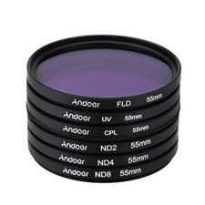 Andoer 55mm UV CPL ND ND2 ND4 ND8 Photography Filter Kit Set Ultraviolet