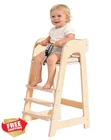 ROBUD Wooden High Chair Toddler Adjustable Seat Footrest