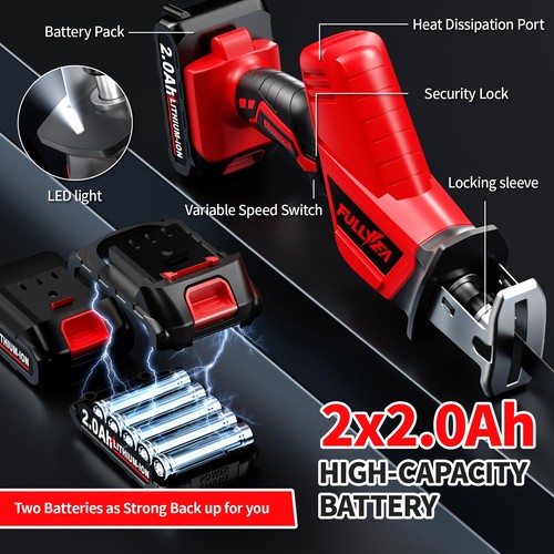 Reciprocating Saw Cordless, 0-3500SPM Power Reciprocating Saw with 2*2000mAh ... - Picture 4 of 7
