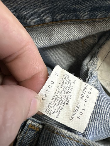 Vintage Levi’s 501 Blue 90s USA Button Fly 1990s Men’s 501xx Read 26x32 - Picture 9 of 10