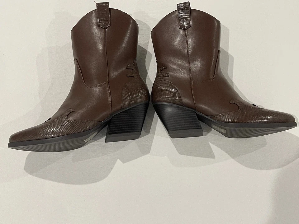 Botines vaqueros cosidos occidentales vaqueras soda para mujer punta puntiaguda talla 8,5 Foto 2 de 4