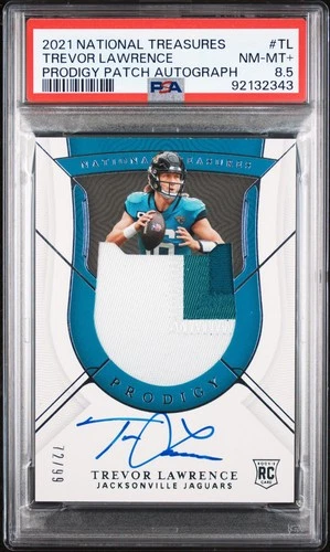 2021 National Treasures Trevor Lawrence Prodigy Patch RC Auto #TL PSA 8.5