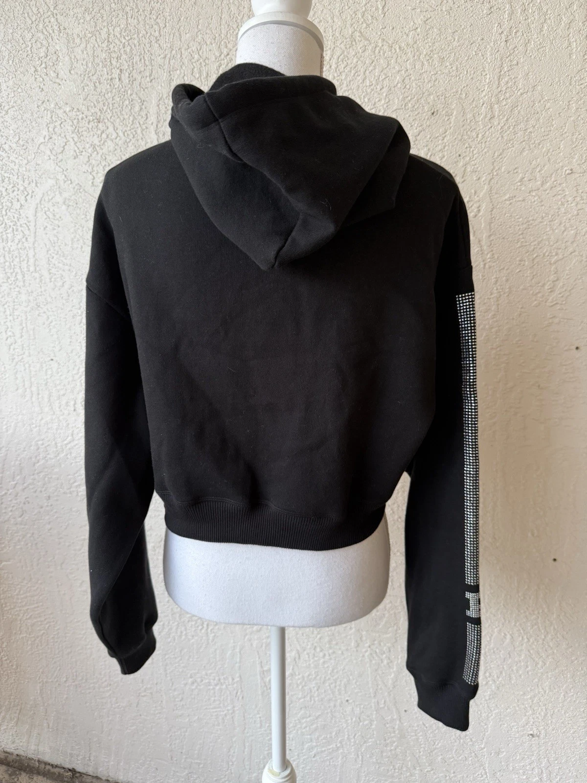 UNDERCOVER Felpa con cappuccio Victoria's Secret ROSA nera Campus Bling cropped taglia S oversize