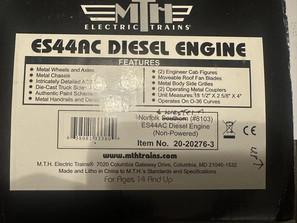 MTH 20-20276-3 Norfolk and Western(NS Heritage) ES44 Diesel non powered - Image 4 of 4