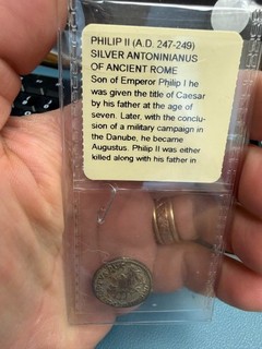 FELIPE II D.C. 247 249 PLATA ANTONINIANO DE LA ANTIGUA ROMA