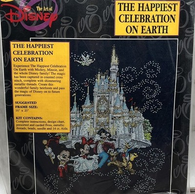 The Happiest Celebration On Earth Cross Stitch Kit Art of Disney Mickey Minnie
