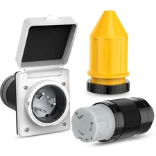 Epicord RV 50 amp Power Inlet Plug 125V 250V AC Female Twist Locking Connector