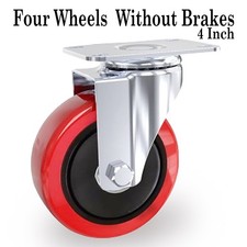 4X / 100mm Heavy Duty Swivel Caster Wheels Castor up to 700kg Load Without Brake