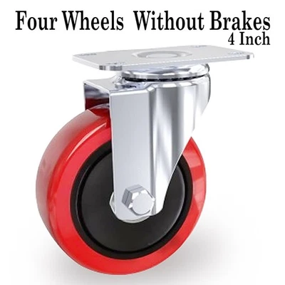 AUROH 4X / 100mm Schwerlast Lenkrolle Räder Rolle bis 700kg Traglast ohne Bremse