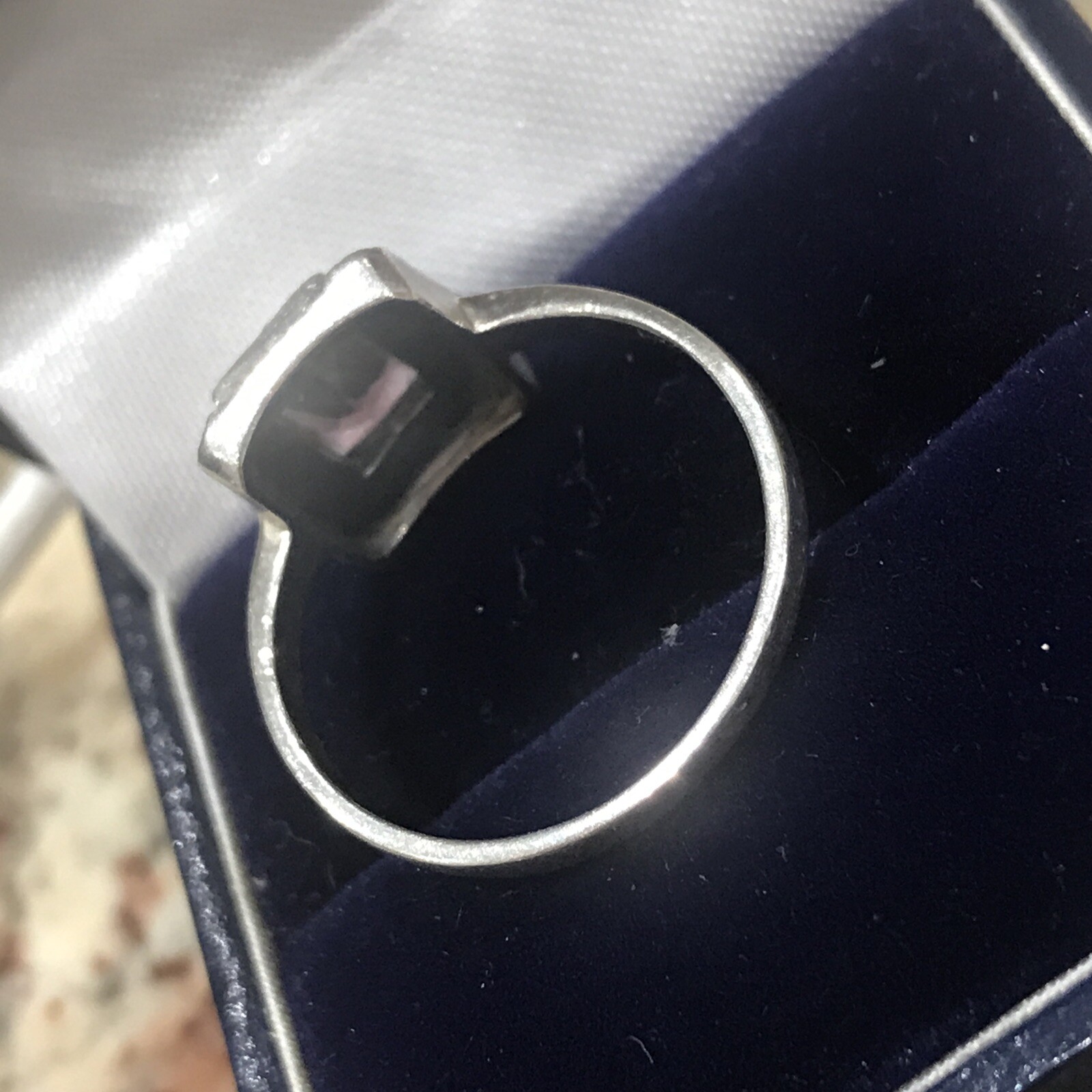 Vintage Solid Silver Ring Marcasite set into Art … - image 5