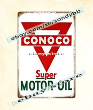 Conoco Super Motor Oil car service center metal tin sign wall hanging ornaments