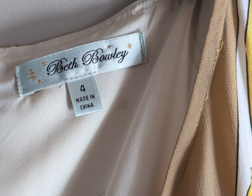 Anthropologie Beth Bowley Dress Size 4 Multicolored Printed Silk Cotton Blend - Picture 7 of 10