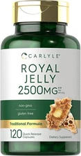 Royal Jelly Capsules | 2500mg | 120 count | Non-GMO and Gluten Free | by Carlyle