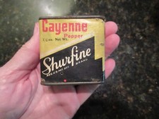 Antique National Grocers Inc SHURFINE Cayenne Pepper Tin FREE SHIPPING
