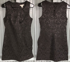 Forever Womens Cotton Stretch Little Black Dress Medium Baroque Regal Pattern