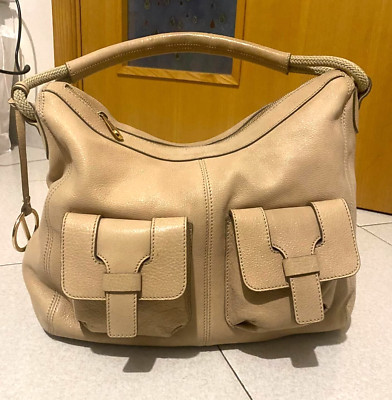 BORBONESE Large Honey Leather Bag