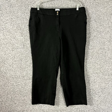 Chico's Women's Size 3 Black Cotton blend Slim straight Cropped Pants