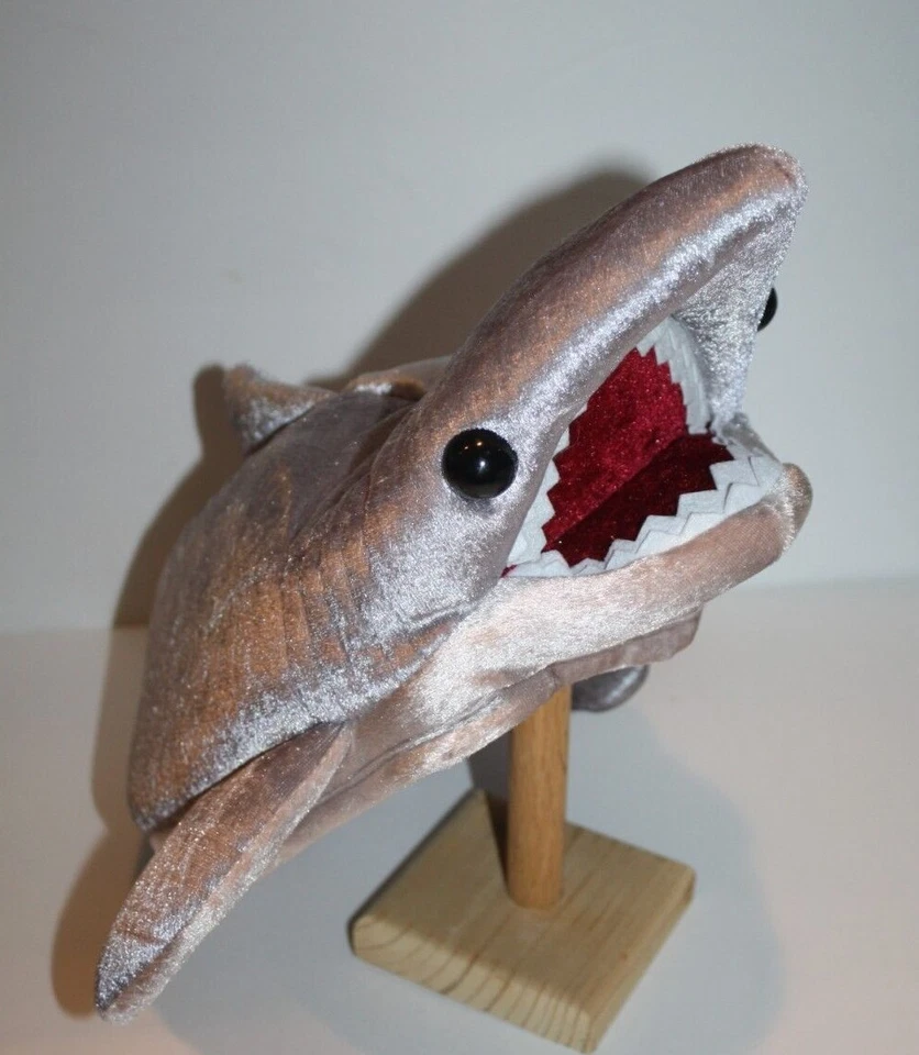 Gorra Elope Tiburón 20" Gris Pez Brillante Felpa Niños Niño Banda Interior Ajustable Foto 2 de 4