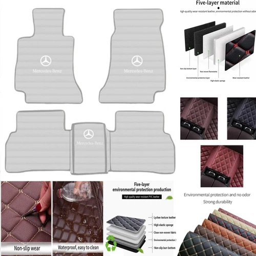 For Mercedes Benz Models 1995-2025 Car Floor Mats Carpets Luxury Leather Rugs - Bild 7 von 30