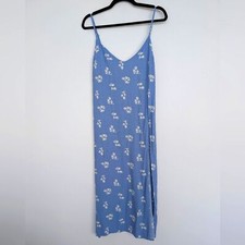 Reformation Crimini Floral V Neck Spaghetti Strap Midi Dress w Side Slit Sz 12