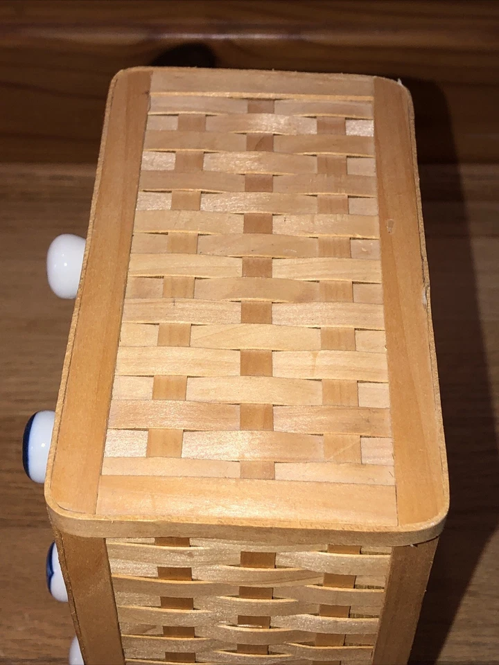 Gabinete de madera boticario medicina caja de almacenamiento organizador de costura de mimbre 6 cajones Foto 3 de 4