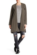 Valette Soft Drapey Trench Green Size S Small Oversized Cardigan Loose Open