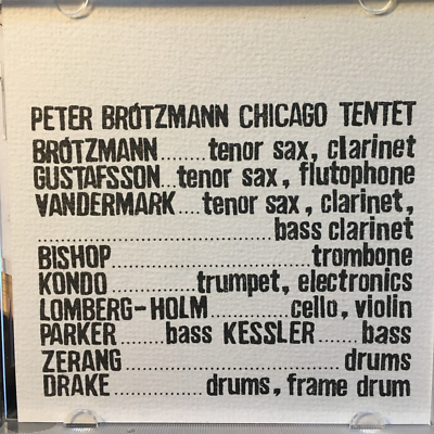 Peter Chicago Tentet Brötzmann | Brotzmann - – 0 Jazz 1 Ken Oslo