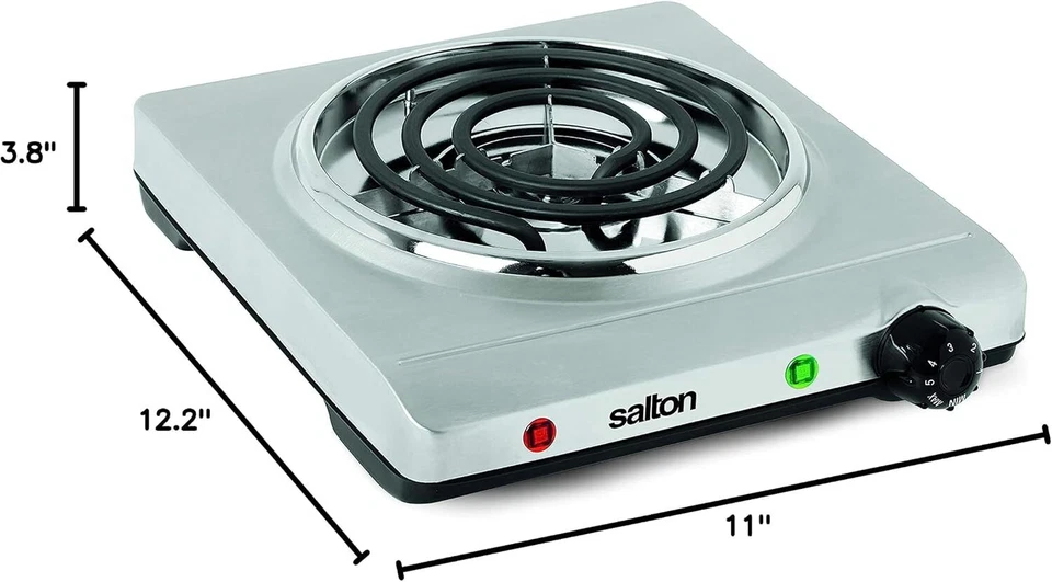 Quemador eléctrico portátil Salton único bobina de acero inoxidable nuevo Foto 3 de 4