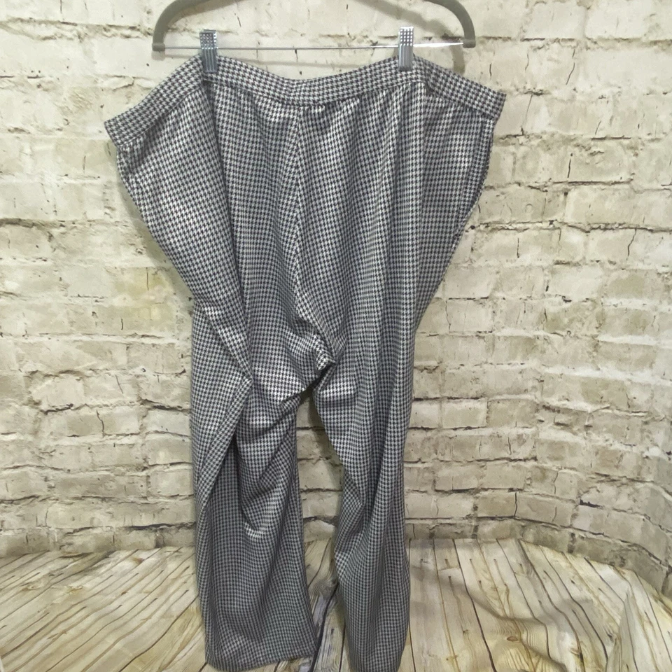 Pantalones Ulla Popken para mujer talla grande 28/30 negro blanco pata de gallo calce relajado K25 Foto 4 de 4