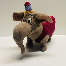 Disney Store Aladdin Plush Abu Elephant Stuffed Animal Hat Vest Gray 14"