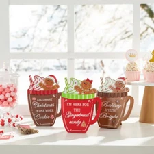 Glitzhome Christmas Gingerbread Man Mug Tabletop Decor 8" - 3 Piece Set