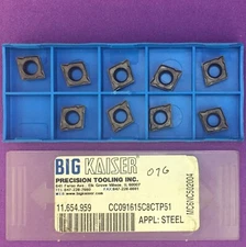 9) BIG KAISER 11.654.956  CC091615C8CTP51 Cermet Inserts  CCMT 09T308🎯Machinist