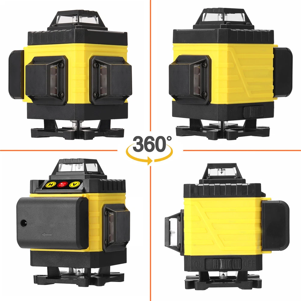 2400mAh Laser Level 360°4D 16 Lines Laser Self Leveling Cross Measure Tool R6H2