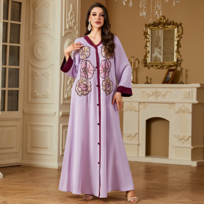 Islamic Women Long Sleeve Maxi Dress Evening Kaftan Cocktail Party Caftan  Dubai | eBay
