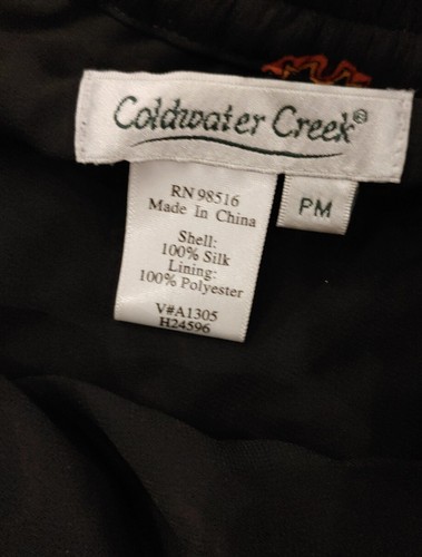 Coldwater Creek DAMEN GEFÜTTERT BLUMEN SEIDE MAXIROCK Aqua Gold PM Neu mit Etikett - Bild 8 von 12