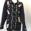 B-P-Design-Womens-Black-Shirt-Collar-Christmas-Cardigan-Sweater-Sz-Large thumbnail 6