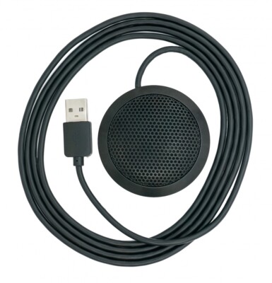 System-S Mikrofon USB 2.0 Anschluss mit 360° Aufnahmebereich in Schwarz für PC