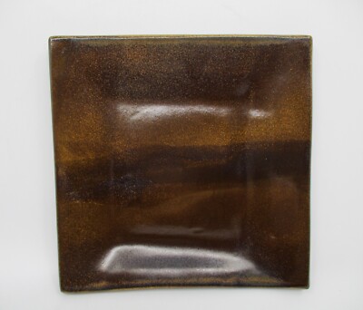 ALEX MARSHALL STUDIOS BROWN SQUARE SALAD PLATE  - 8''   0709I
