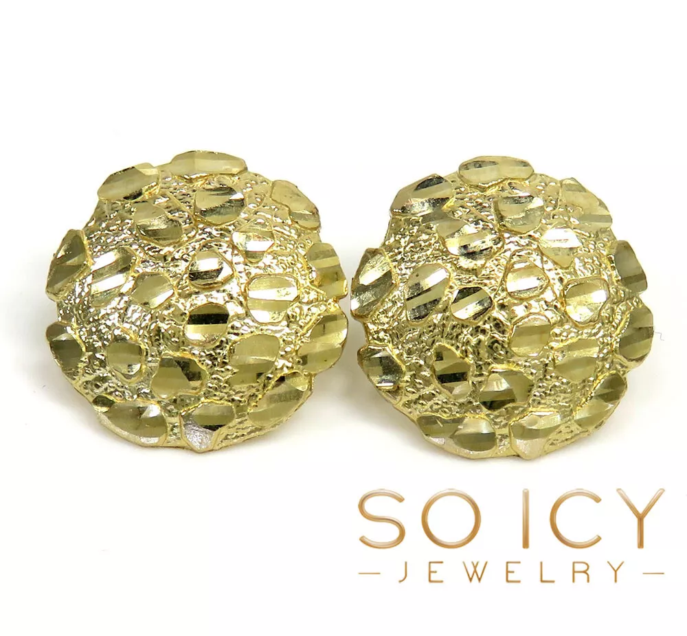 Gold nugget earrings with best sale diamonds