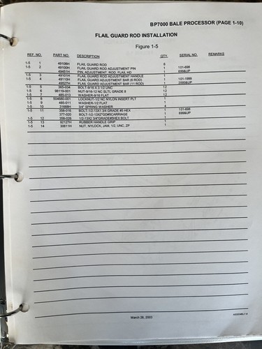 Vermeer BP7000 Bale Processor Parts Manual pmau00-2 - Picture 7 of 7