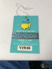 1997 Masters Wednesday Practice Round Ticket Tiger 1st Victory