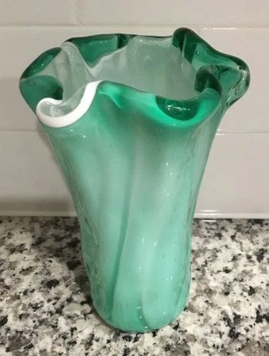 Vintage hand blown art glass vase Potential Murano/ Murano Style