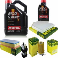 Mann Inspektionspaket 6L Motul 8100 X-Clean+ 5W-30 FüR Audi A4 Avant 2.0 TDI Q5