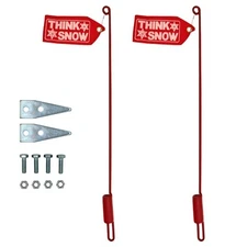 (2) New 24" SNOW PLOW BLADE MARKER GUIDES w/ Flags for Buyers SAM 1308210 Sticks
