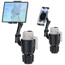 Cup Holder Tablet Mount, Ipad Cup Holder Car Mount with Adjustable Arm for Table