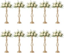 10Pcs Metal Wedding Table Centerpieces Crystal Flower Vase Stand Party Decor