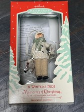 Hallmark Keepsake 2002 Memories of Christmas Angel, Winter Ride, Santa NIB
